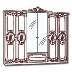 Шкаф 6-и дверный с зеркалами (01.146) Роза (беж) в Южноуральске - yuzhnouralsk.ok-mebel.com | фото 3