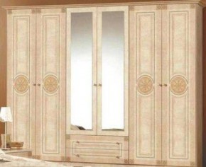 Шкаф 6-и дверный с зеркалами (02.146) Рома (беж) в Южноуральске - yuzhnouralsk.ok-mebel.com | фото