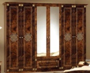 Шкаф 6-и дверный с зеркалами (02.146) Рома (орех) в Южноуральске - yuzhnouralsk.ok-mebel.com | фото