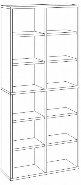 Шкаф книжный Домино СУ(ш2в2)+4ФГ в Южноуральске - yuzhnouralsk.ok-mebel.com | фото 2