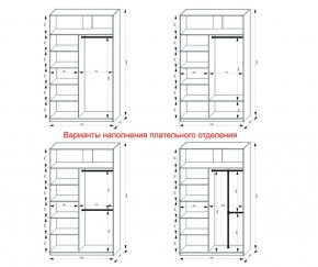 Шкаф-купе 1400 серии SOFT D1+D3+B2+PL1 (2 ящика+1штанга) профиль «Графит» в Южноуральске - yuzhnouralsk.ok-mebel.com | фото 7