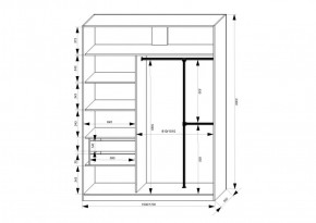 Шкаф-купе 1700 серии NEW CLASSIC K4+K4+B2+PL4 (2 ящика+F обр. штанга) профиль «Капучино» в Южноуральске - yuzhnouralsk.ok-mebel.com | фото 3