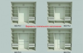 Шкаф-купе 2150 серии NEW CLASSIC K6Z+K1+K6+B22+PL2(по 2 ящика лев/прав+1 штанга+1 полка) профиль «Капучино» в Южноуральске - yuzhnouralsk.ok-mebel.com | фото 6