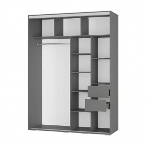 Шкаф-купе Крафт-6 1.6 м ШКК-06 (графит) в Южноуральске - yuzhnouralsk.ok-mebel.com | фото 2