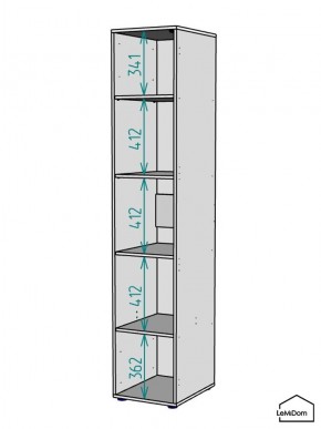 Шкаф Linnea MHR-1-2 2050х400х510 (ДВ-М 11.1.25) в Южноуральске - yuzhnouralsk.ok-mebel.com | фото 3