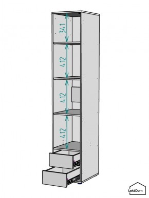 Шкаф Linnea MHR-1-4 2050х400х510 (ДВ-М 11.1.25) в Южноуральске - yuzhnouralsk.ok-mebel.com | фото 3