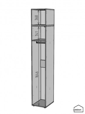 Шкаф с антресолью Linnea MHR-1A-1 2450х400х510 (ДВ-М 11.1.25) в Южноуральске - yuzhnouralsk.ok-mebel.com | фото 3