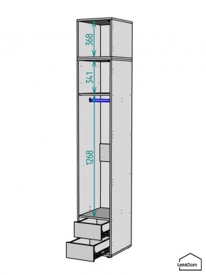 Шкаф с антресолью Linnea MHR-1A-3 2450х400х510 (ДВ-М 11.1.25) в Южноуральске - yuzhnouralsk.ok-mebel.com | фото 3