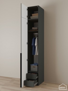 Шкаф с антресолью Linnea MHR-1A-3 2450х400х510 (Графит-М 11.1.25) в Южноуральске - yuzhnouralsk.ok-mebel.com | фото 5
