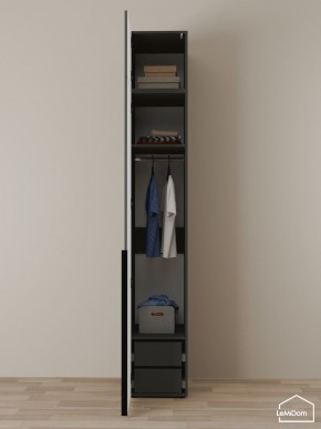 Шкаф с антресолью Linnea MHR-1A-3 2450х400х510 (Графит-М 11.1.25) в Южноуральске - yuzhnouralsk.ok-mebel.com | фото 6