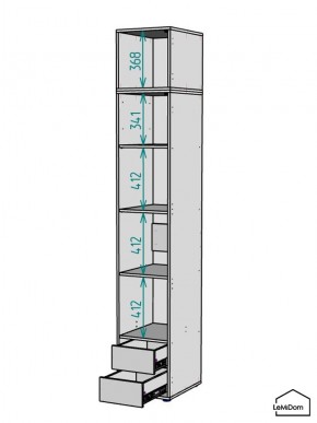 Шкаф с антресолью Linnea MHR-1A-4 2450х400х510 (ДВ-М 11.1.25) в Южноуральске - yuzhnouralsk.ok-mebel.com | фото 3