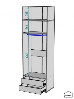 Шкаф с антресолью Linnea MHR-2POA-3 2450х800х510 (Белый-М 11.1.2) в Южноуральске - yuzhnouralsk.ok-mebel.com | фото 3