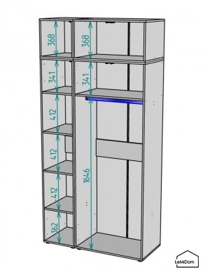 Шкаф с антресолью Linnea MHR-3POA-1 2450х1200х510 (Белый-М 11.1.2) в Южноуральске - yuzhnouralsk.ok-mebel.com | фото 3