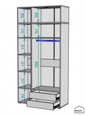 Шкаф с антресолью Linnea MHR-3POA-2 2450х1200х510 (Белый-М 11.1.2) в Южноуральске - yuzhnouralsk.ok-mebel.com | фото 3