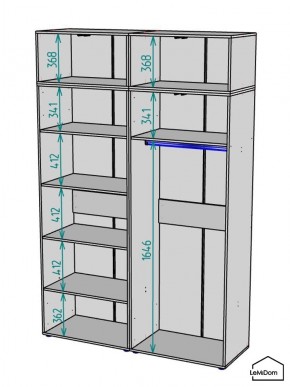Шкаф с антресолью Linnea MHR-4A-1 2450х1600х510 (Графит-М 11.1.25) в Южноуральске - yuzhnouralsk.ok-mebel.com | фото 3
