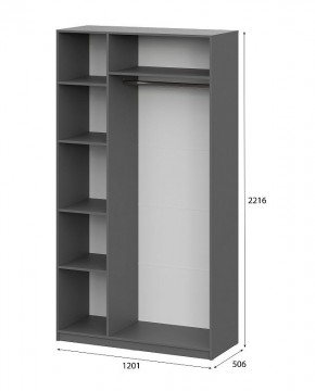 Шкаф ШК-5 (1200) Графит серый в Южноуральске - yuzhnouralsk.ok-mebel.com | фото 5
