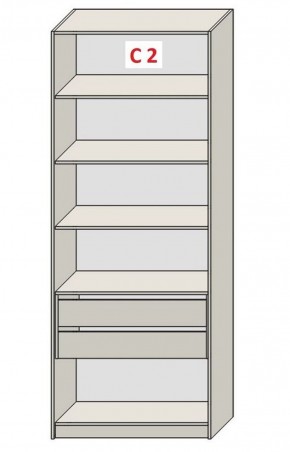 Шкаф СТАНДАРТ С1 без ящика серия "ГЕСТИЯ" (Бело-серый/Дуб Небраска натуральный ) 800*520*2300 в Южноуральске - yuzhnouralsk.ok-mebel.com | фото 6