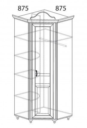 Шкаф угловой №562 "Алиса" (угол 875*875) в Южноуральске - yuzhnouralsk.ok-mebel.com | фото 2