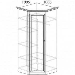 Шкаф угловой №662 "Флоренция" Фасад зеркало (угол 1005*1005) Дуб оксфорд в Южноуральске - yuzhnouralsk.ok-mebel.com | фото 2