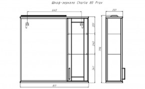 Шкаф-зеркало Charlie 80 правый Домино (DCh2520HZ) в Южноуральске - yuzhnouralsk.ok-mebel.com | фото 9