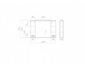 Шкаф-зеркало Cube 100 Эл. Домино (DC5013HZ) в Южноуральске - yuzhnouralsk.ok-mebel.com | фото 2