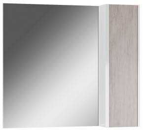 Шкаф-зеркало Uno 80 Дуб серый левый/правый Домино (DU1504HZ) в Южноуральске - yuzhnouralsk.ok-mebel.com | фото