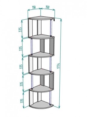 Стеллаж Maria S113-MA (Белый) в Южноуральске - yuzhnouralsk.ok-mebel.com | фото 3