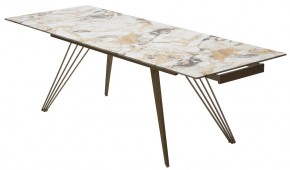 Стол ACERRA NEW 160 GLOSS GRAND JADE SOLID CERAMIC/ каркас цвета шампань, ®DISAUR в Южноуральске - yuzhnouralsk.ok-mebel.com | фото 10