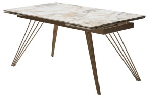 Стол ACERRA NEW 160 GLOSS GRAND JADE SOLID CERAMIC/ каркас цвета шампань, ®DISAUR в Южноуральске - yuzhnouralsk.ok-mebel.com | фото 2