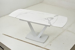 Стол ALATRI 120 GLOSS STATUARIO WHITE SOLID CERAMIC / WHITE, ®DISAUR в Южноуральске - yuzhnouralsk.ok-mebel.com | фото 2