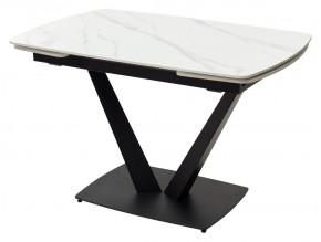 Стол ALATRI 120 MATT WHITE MARBLE SOLID CERAMIC / BLACK, ®DISAUR в Южноуральске - yuzhnouralsk.ok-mebel.com | фото 2