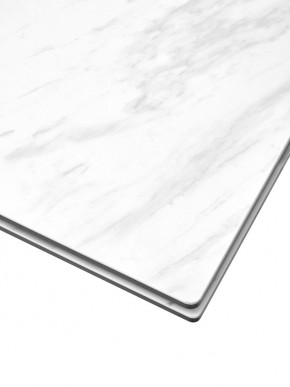 Стол BELLUNO 160 MARBLES KL-99 Белый мрамор матовый, итальянская керамика/ белый каркас, ®DISAUR в Южноуральске - yuzhnouralsk.ok-mebel.com | фото 4