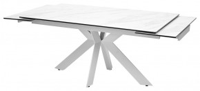 Стол BELLUNO 160 MARBLES KL-99 Белый мрамор матовый, итальянская керамика/ белый каркас, ®DISAUR в Южноуральске - yuzhnouralsk.ok-mebel.com | фото 5