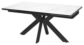 Стол BELLUNO 160 MARBLES KL-99 Белый мрамор матовый, итальянская керамика/ черный каркас, ®DISAUR в Южноуральске - yuzhnouralsk.ok-mebel.com | фото