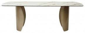 Стол BRONTE 220 KL-188 Контрастный мрамор матовый, итальянская керамика/ Шампань, ®DISAUR в Южноуральске - yuzhnouralsk.ok-mebel.com | фото 2