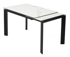 Стол CORNER 120 MATTE STATUARIO Белый мрамор матовый керамика, стекло/ черный каркас, ®DISAUR в Южноуральске - yuzhnouralsk.ok-mebel.com | фото 3