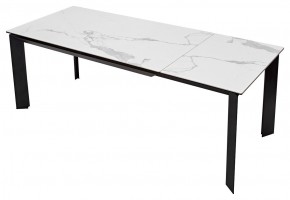 Стол CREMONA 140 MATTE STATUARIO Белый мрамор матовый, керамика/ черный каркас, ®DISAUR в Южноуральске - yuzhnouralsk.ok-mebel.com | фото 2