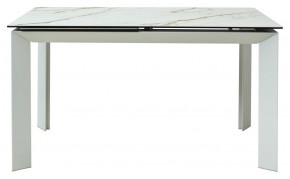 Стол CREMONA 180 KL-188 Контрастный мрамор матовый, итальянская керамика/ белый каркас, ®DISAUR в Южноуральске - yuzhnouralsk.ok-mebel.com | фото 2