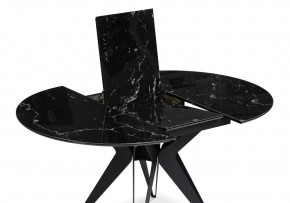 Стол стеклянный Рикла 110(150)х110х76 черный мрамор / черный в Южноуральске - yuzhnouralsk.ok-mebel.com | фото 4