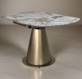 Стол TERAMO 135 GLOSS GRAND JADE SOLID CERAMIC, керамика, поворотн.механизм / Бронзовый, ®DISAUR в Южноуральске - yuzhnouralsk.ok-mebel.com | фото