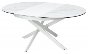 Стол TRENTO 120 HIGH GLOSS STATUARIO Белый мрамор глянцевый, керамика/ белый каркас, ®DISAUR в Южноуральске - yuzhnouralsk.ok-mebel.com | фото 7