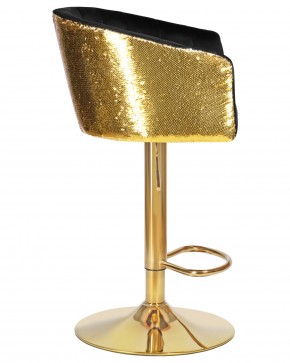 Стул барный DOBRIN DARCY GOLD SHINY, черный велюр с золотыми пайетками в Южноуральске - yuzhnouralsk.ok-mebel.com | фото 3