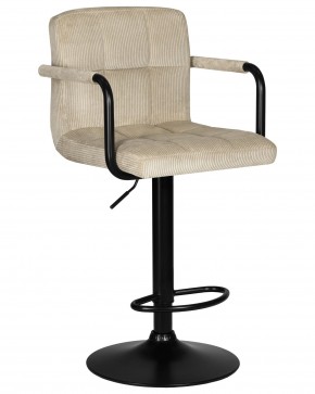 Стул барный DOBRIN KRUGER ARM BLACK, бежевый вельвет (LAR-E2041-04) в Южноуральске - yuzhnouralsk.ok-mebel.com | фото