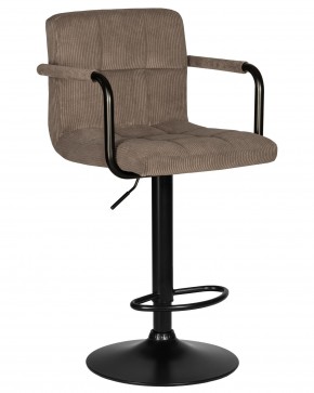 Стул барный DOBRIN KRUGER ARM BLACK, какао вельвет (LAR-E2041-05) в Южноуральске - yuzhnouralsk.ok-mebel.com | фото