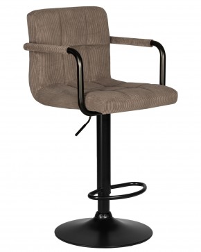 Стул барный DOBRIN KRUGER ARM BLACK, какао вельвет (LAR-E2041-05) в Южноуральске - yuzhnouralsk.ok-mebel.com | фото 2