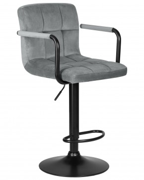 Стул барный DOBRIN KRUGER ARM BLACK, серый велюр (MJ9-75) в Южноуральске - yuzhnouralsk.ok-mebel.com | фото 2