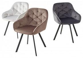 Стул GALE 360 град. поворот. BLUVEL-03 LIGHT GREY, велюр/ черный каркас, М-City в Южноуральске - yuzhnouralsk.ok-mebel.com | фото 2
