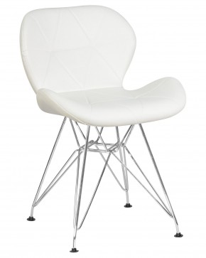 Стул обеденный DOBRIN BUTTERFLY CHROME, ножки хром, цвет белый в Южноуральске - yuzhnouralsk.ok-mebel.com | фото