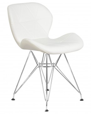 Стул обеденный DOBRIN BUTTERFLY CHROME, ножки хром, цвет белый в Южноуральске - yuzhnouralsk.ok-mebel.com | фото 2