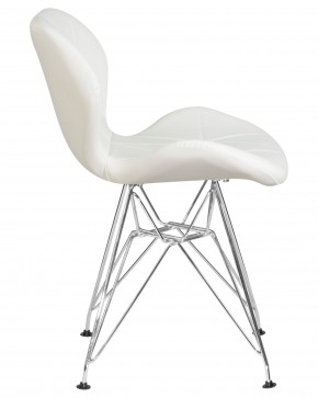 Стул обеденный DOBRIN BUTTERFLY CHROME, ножки хром, цвет белый в Южноуральске - yuzhnouralsk.ok-mebel.com | фото 3